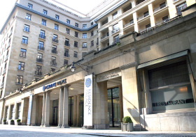 The main entrance of the Résidence Palace